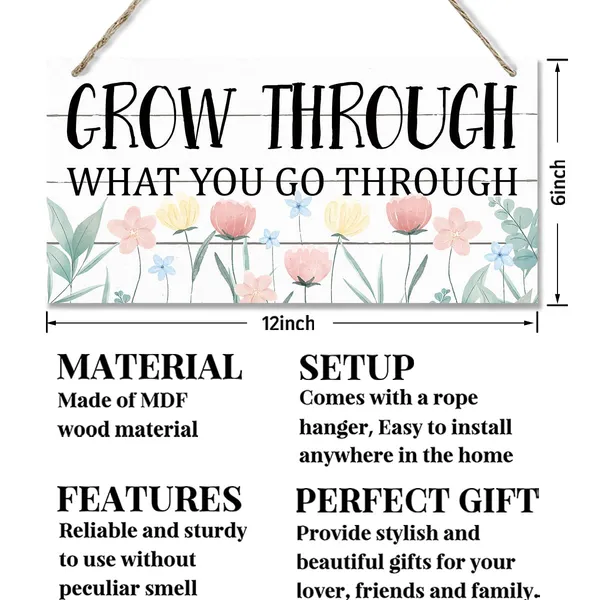 White_Spring_Decoration,_Hanging_Wood_Sign_Home_Decorative,_Positive_Decor_|_For_Home_Office_Classroom,_Thoughtful_Encouragement_Gift_|_For_Teens_Young,_Farmhouse_Wall_Plaque_-_Grow_Through_What_You_Go_Through