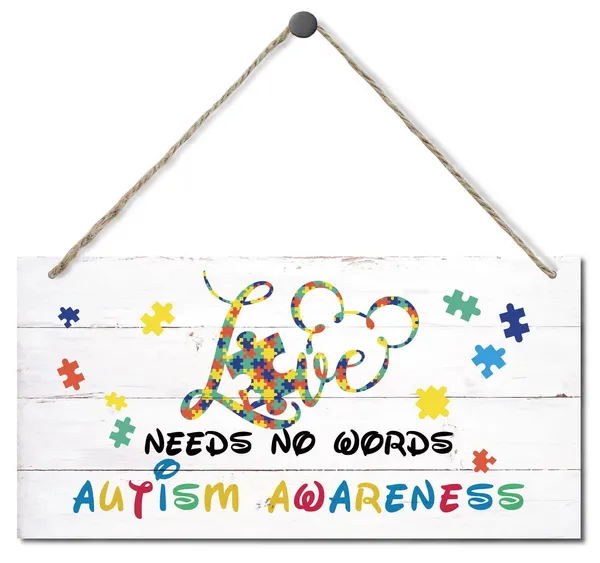 White_Autism_Awareness_Sign,_Love_Needs_No_Words,_Hanging_Wood_Sign_Home_Decorative,_Printed_Wood_Wall_Art_Sign,_Autism_Family_Home_Decor_Sign,_Autism_Sign,_Autism_Art_Wall_Decor_Classroom_12_*_6Inch