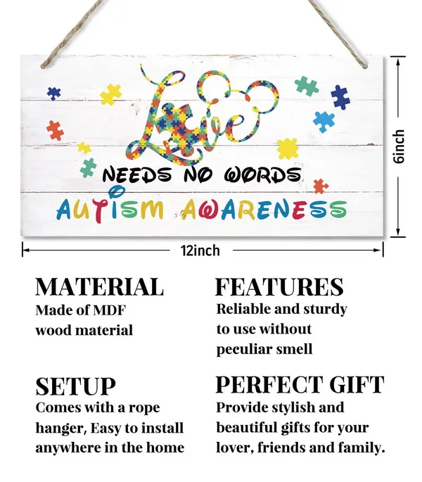 White_Autism_Awareness_Sign,_Love_Needs_No_Words,_Hanging_Wood_Sign_Home_Decorative,_Printed_Wood_Wall_Art_Sign,_Autism_Family_Home_Decor_Sign,_Autism_Sign,_Autism_Art_Wall_Decor_Classroom_12_*_6Inch