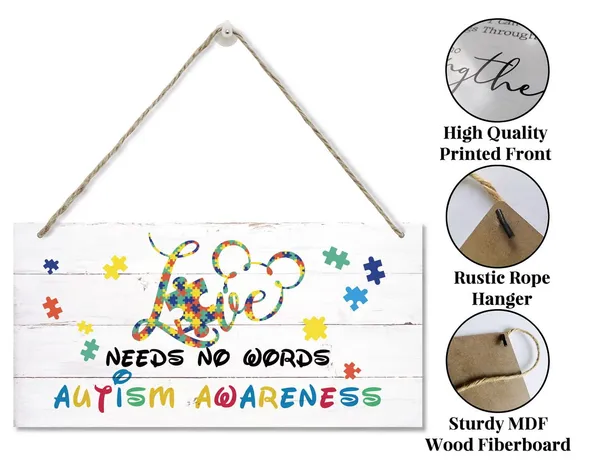 White_Autism_Awareness_Sign,_Love_Needs_No_Words,_Hanging_Wood_Sign_Home_Decorative,_Printed_Wood_Wall_Art_Sign,_Autism_Family_Home_Decor_Sign,_Autism_Sign,_Autism_Art_Wall_Decor_Classroom_12_*_6Inch