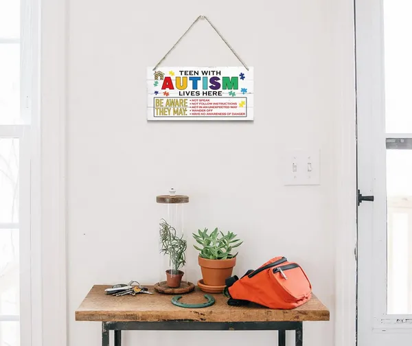 White_Teen_With_Autism_Lives_Here_Sign,_Hanging_Wood_Sign_Home_Decorative,_Printed_Wood_Wall_Art_Sign,_Autism_Awareness_Decor,_Autism_Places_Support_Sign,_Autistic_Family_Decorative_Plaque_12_*_6Inch