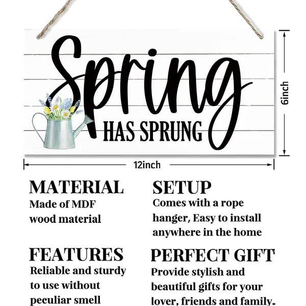 White_Spring_Decoration,_Hanging_Wood_Sign_Home_Decorative,_Floral_Spring_Door_Hanger,_Spring_Wall_Decor_Art,_Home_Decor_Accents_|_For_Front_Door,_Farmhouse_Wood_Wall_Plaque_-_Spring_Has_Sprung