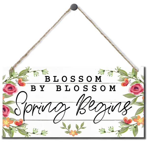 White_Spring_Decoration,_Hanging_Wood_Sign_Home_Decorative,_Welcome_Spring_Door_Sign,_Floral_Decor,_Spring_Home_Decor,_Cafe_Shop_Wall_Decor,_Farmhouse_Wood_Wall_Plaque_-_Blossom_By_Blossom_Spring_Begins