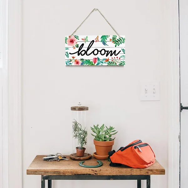 White_Spring_Decoration,_Bloom_Sign_Decor,_Hanging_Wood_Sign_Home_Decorative,_Floral_Decor,_Rustic_Door_Sign,_Spring_Summer_Seasonal_Decor_Sign,_Home_Wall_Decor,_Farmhouse_Wood_Wall_Hanging_Plaque