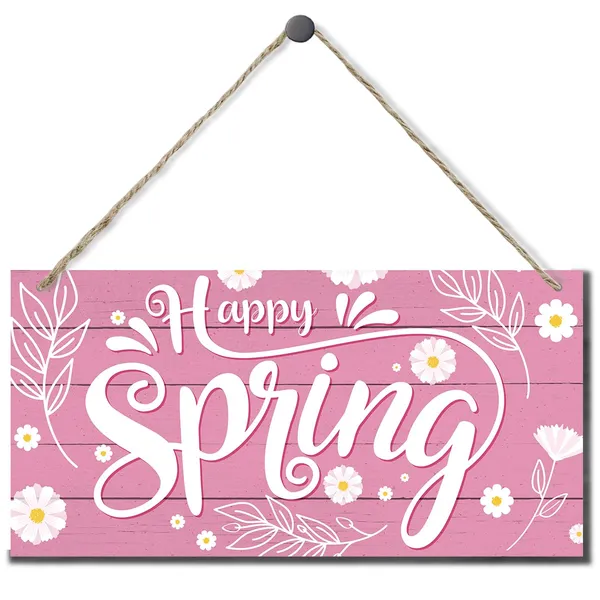 White_Spring_Decoration,_Hanging_Wood_Sign_Home_Decorative,_Happy_Spring_Atmosphere_Decor,_Spring_Seasonal_Decor_Sign,_Spring_Door_Sign,_Rustic_Home_Decor,_Farmhouse_Wood_Wall_Hanging_Plaque