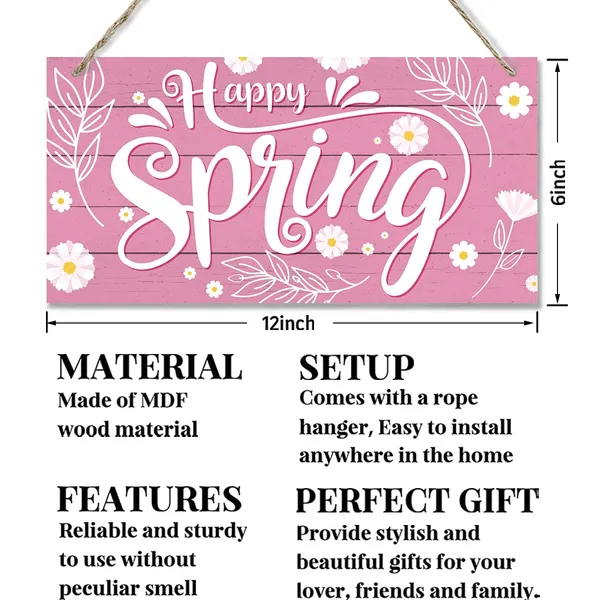 White_Spring_Decoration,_Hanging_Wood_Sign_Home_Decorative,_Happy_Spring_Atmosphere_Decor,_Spring_Seasonal_Decor_Sign,_Spring_Door_Sign,_Rustic_Home_Decor,_Farmhouse_Wood_Wall_Hanging_Plaque