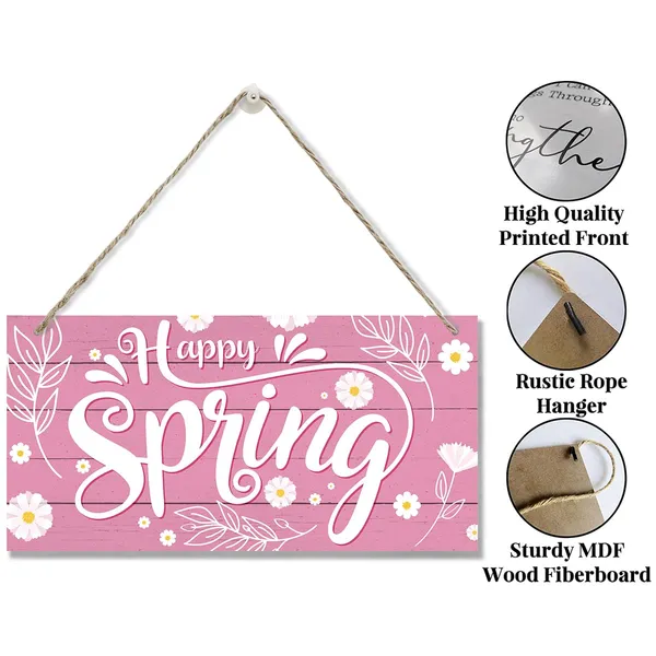 White_Spring_Decoration,_Hanging_Wood_Sign_Home_Decorative,_Happy_Spring_Atmosphere_Decor,_Spring_Seasonal_Decor_Sign,_Spring_Door_Sign,_Rustic_Home_Decor,_Farmhouse_Wood_Wall_Hanging_Plaque