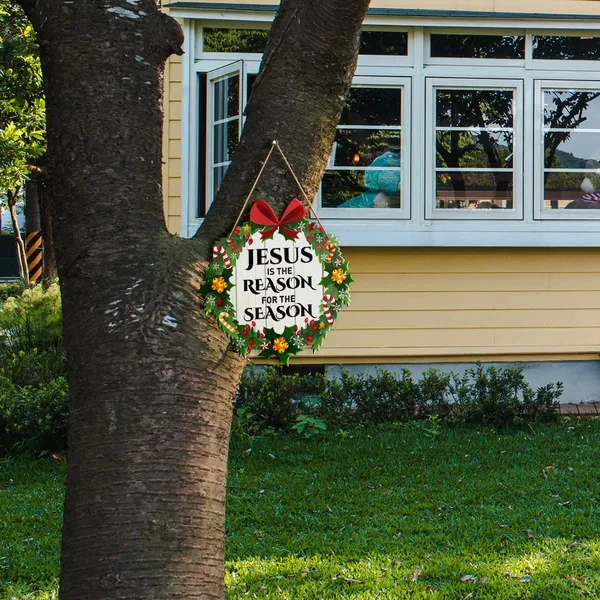 Red_Christmas_Wall_Decor_Sign,_Jesus_Is_The_Reason,_Religious_Christmas_Home_Sign_|_For_Front_Door_Porch_Christmas_Decorations_Farmhouse_Home_Kitchen_Holiday_Party_Wood_Hanging_Wall_Decor_Sign_Plaque