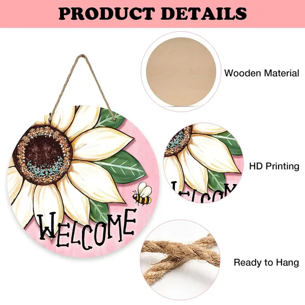 Multicolor_Bolisom_Welcome_Spring_Summer_Sunflower_Front_Door_Sign,_Floral_Bee_Pink_Wood_Door_Hanger_Outdoor_Outside_Porch_Decor,_Seasonal_Wooden_Wreath_Indoor_Wall_Hanging_Decoration