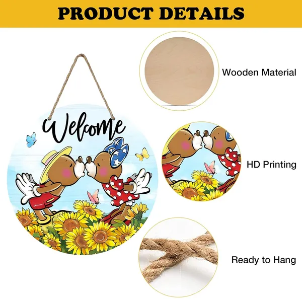 Multicolor_Bolisom_Welcome_Spring_Summer_Cartoon_Mouse_Front_Door_Sign,_Sunflower_Floral_Butterfly_Wood_Door_Hanger_Outdoor_Outside_Porch_Decor,_Fall_Autumn_Seasonal_Wooden_Wreath_Indoor_Wall_Hanging_Decoration