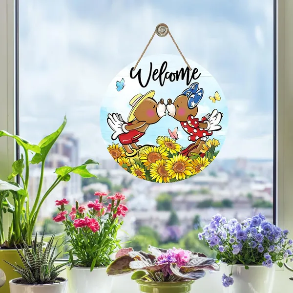 Multicolor_Bolisom_Welcome_Spring_Summer_Cartoon_Mouse_Front_Door_Sign,_Sunflower_Floral_Butterfly_Wood_Door_Hanger_Outdoor_Outside_Porch_Decor,_Fall_Autumn_Seasonal_Wooden_Wreath_Indoor_Wall_Hanging_Decoration