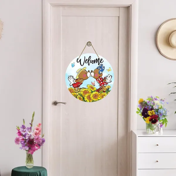Multicolor_Bolisom_Welcome_Spring_Summer_Cartoon_Mouse_Front_Door_Sign,_Sunflower_Floral_Butterfly_Wood_Door_Hanger_Outdoor_Outside_Porch_Decor,_Fall_Autumn_Seasonal_Wooden_Wreath_Indoor_Wall_Hanging_Decoration