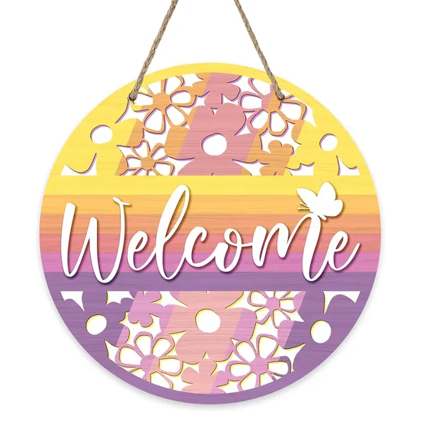 Multicolor_Bolisom_Welcome_Spring_Summer_Flower_Front_Door_Sign,_Floral_Butterfly_Colorful_Wood_Door_Hanger_Outdoor_Outside_Porch_Decor,_Seasonal_Wooden_Wreath_Indoor_Wall_Hanging_Decoration