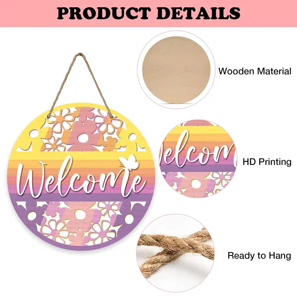 Multicolor_Bolisom_Welcome_Spring_Summer_Flower_Front_Door_Sign,_Floral_Butterfly_Colorful_Wood_Door_Hanger_Outdoor_Outside_Porch_Decor,_Seasonal_Wooden_Wreath_Indoor_Wall_Hanging_Decoration