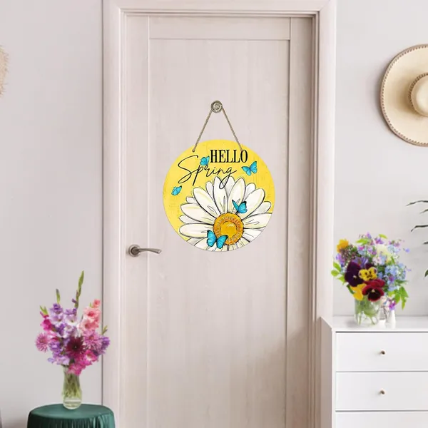 Multicolor_Bolisom_Hello_Spring_Daisy_Flower_Yellow_Front_Door_Sign,_Floral_Blue_Butterfly_Wood_Door_Hanger_Outdoor_Outside_Porch_Decor,_Seasonal_Wooden_Wreath_Indoor_Wall_Hanging_Decoration