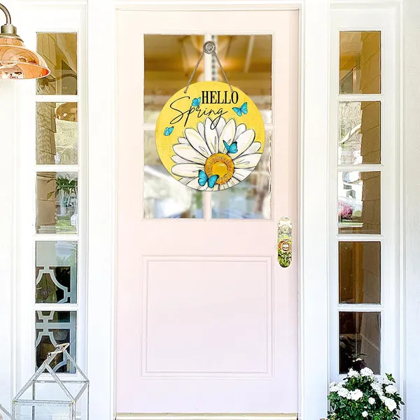Multicolor_Bolisom_Hello_Spring_Daisy_Flower_Yellow_Front_Door_Sign,_Floral_Blue_Butterfly_Wood_Door_Hanger_Outdoor_Outside_Porch_Decor,_Seasonal_Wooden_Wreath_Indoor_Wall_Hanging_Decoration