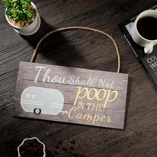 Multicolor_Jetec_Thou_Shalt_Not_Poop_In_The_Camper_Sign_No_Ppoping_Wood_Hanging_Sign_Funny_No_Pooping_Wooden_Decor_Sign_11.8_X_5.9_Inch_Travel_Trailer_Wall_Art_Sign_|_For_Home_Farmhouse_Wall_Indoor_Outdoor_Decor