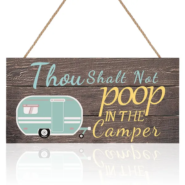 Multicolor_Jetec_Thou_Shalt_Not_Poop_In_The_Camper_Sign_No_Ppoping_Wood_Hanging_Sign_Funny_No_Pooping_Wooden_Decor_Sign_11.8_X_5.9_Inch_Travel_Trailer_Wall_Art_Sign_|_For_Home_Farmhouse_Wall_Indoor_Outdoor_Decor