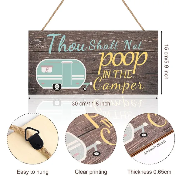 Multicolor_Jetec_Thou_Shalt_Not_Poop_In_The_Camper_Sign_No_Ppoping_Wood_Hanging_Sign_Funny_No_Pooping_Wooden_Decor_Sign_11.8_X_5.9_Inch_Travel_Trailer_Wall_Art_Sign_|_For_Home_Farmhouse_Wall_Indoor_Outdoor_Decor