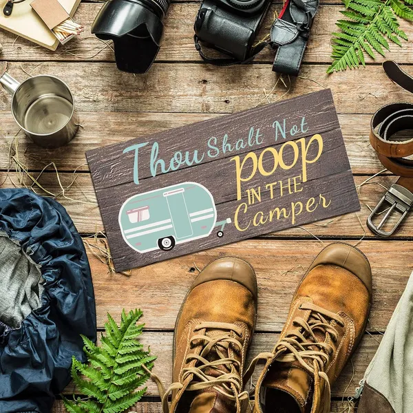 Multicolor_Jetec_Thou_Shalt_Not_Poop_In_The_Camper_Sign_No_Ppoping_Wood_Hanging_Sign_Funny_No_Pooping_Wooden_Decor_Sign_11.8_X_5.9_Inch_Travel_Trailer_Wall_Art_Sign_|_For_Home_Farmhouse_Wall_Indoor_Outdoor_Decor
