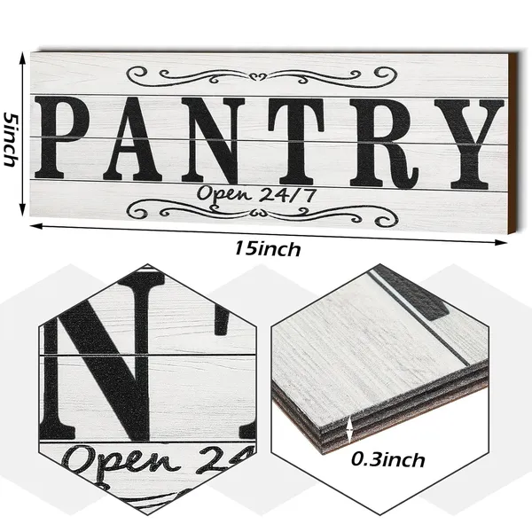White_2_Pieces_Pantry_Sign_Laundry_Room_Wooden_Sign_Farmhouse_Laundry_Room_Hanging_Sign_Pantry_Hanging_Wooden_Art_Printed_Decor_|_For_Home_Laundry_Room_Pantry_Room,_15_X_5_Inches_(White)