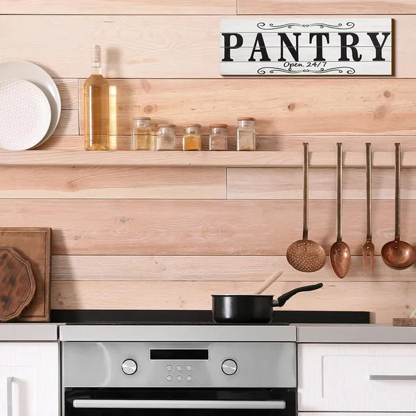 White_2_Pieces_Pantry_Sign_Laundry_Room_Wooden_Sign_Farmhouse_Laundry_Room_Hanging_Sign_Pantry_Hanging_Wooden_Art_Printed_Decor_|_For_Home_Laundry_Room_Pantry_Room,_15_X_5_Inches_(White)