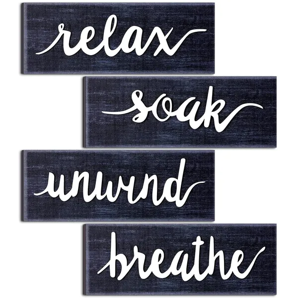 Dark_Blue_4_Pieces_Farmhouse_Bathroom_Wall_Decors_Relax_Soak_Unwind_Breathe_Signs_Rustic_Bathroom_Wooden_Signs_Funny_Rustic_Bathroom_Wall_Art_Vintage_Wooden_Decor_|_For_Laundry_Room_Bathroom_(Dark_Blue)