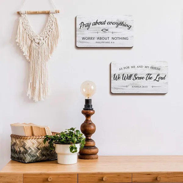 Brown_2_Pieces_As_|_For_Me_And_My_House_We_Will_Serve_The_Lord_Rustic_Wood_Sign_Pray_About_Everything,_Worry_About_Nothing_Bible_Verse_Wall_Decor_Hanging_Sign_Art_Sign_|_For_Bedroom_Living_Room_Office