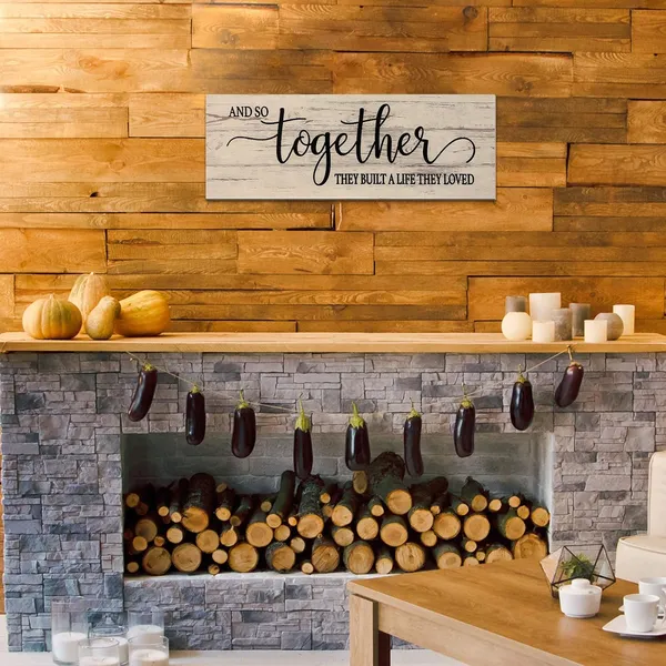 White_Together_Wood_Sign_And_So_Together_They_Built_A_Life_They_Loved_Wooden_Wall_Sign_Rustic_Hanging_Wall_Sign_Farmhouse_Wall_Decoration_|_For_Home_Wall_Living_Room_Bedroom,_16.5_X_5.9_Inch_(White)