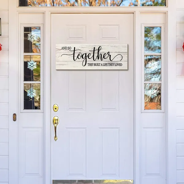 White_Together_Wood_Sign_And_So_Together_They_Built_A_Life_They_Loved_Wooden_Wall_Sign_Rustic_Hanging_Wall_Sign_Farmhouse_Wall_Decoration_|_For_Home_Wall_Living_Room_Bedroom,_16.5_X_5.9_Inch_(White)