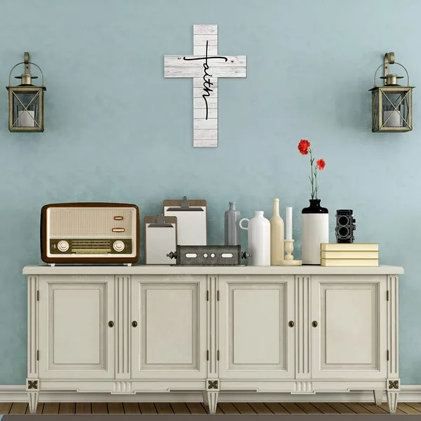 White_Faith_Cross_Wood_Wall_Art_Faith_Cross_Wall_Sign_Wood_Wall_Hanging_Cross_Rustic_Cross_Wall_Decor_Faith_Religious_Home_Hanging_Decor_|_For_Home_Wall_Decorations_Supplies,_12_X_8_Inch