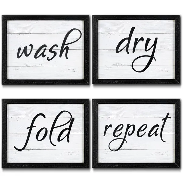 Multicolor_4_Pieces_Funny_Laundry_Signs_Wash,_Dry,_Fold,_Repeat_Sign_Funny_Laundry_Room_Wall_Art_Signs_Framed_Rustic_Farmhouse_Hanging_Wood_Wall_Decor_|_For_Home_Laundry_Bathroom,_10_X_8_Inch