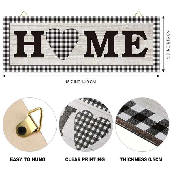White_Jetec_Home_Wooden_Sign_Rustic_Sweet_Heart_Pattern_Wall_Decor_Buffalo_Plaid_Wooden_Decoration_Sign_Rustic_Wooden_Wall_Art_Sign_Farmhouse_Sign_|_For_Home,_Bedroom,_Living_Room,_Wall,_Wedding_Decor