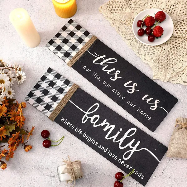 Multicolor_2_Pieces_This_Is_Us_Rustic_Print_Wood_Sign_Rustic_Family_Wooden_Wall_Decor_Farmhouse_Buffalo_Plaid_Wall_Sign_|_For_Bedroom_Living_Room_Office_Home_Wall_Outdoor_Decor