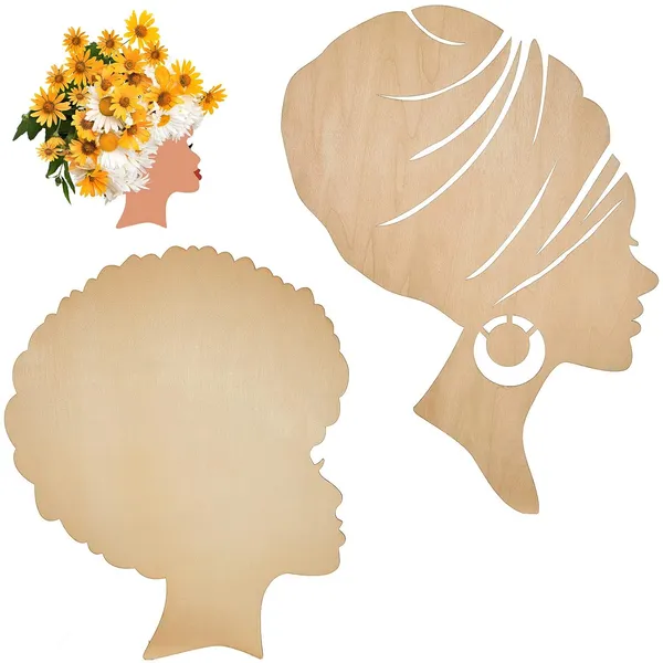 Multicolor_Jetec_2_Pieces_African_Girl_Wooden_Cutouts_Diy_Wooden_Template_Mother_And_Child_Wreath_Diy_Template_Head_Wooden_Silhouette_|_For_Diy_Mother'S_Day_Present_Crafts_Wreath_Door_Sign_Wall