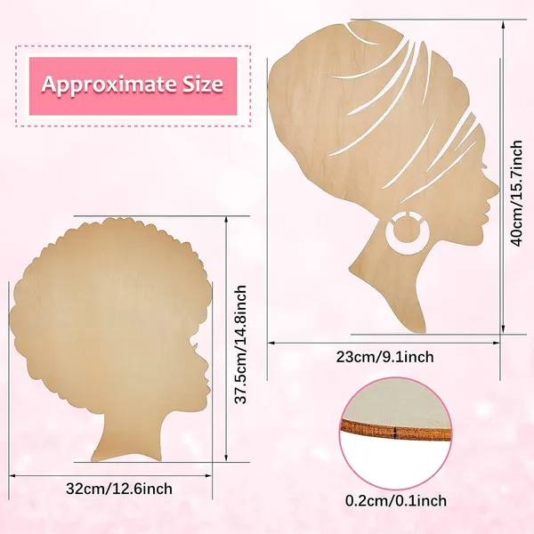 Multicolor_Jetec_2_Pieces_African_Girl_Wooden_Cutouts_Diy_Wooden_Template_Mother_And_Child_Wreath_Diy_Template_Head_Wooden_Silhouette_|_For_Diy_Mother'S_Day_Present_Crafts_Wreath_Door_Sign_Wall
