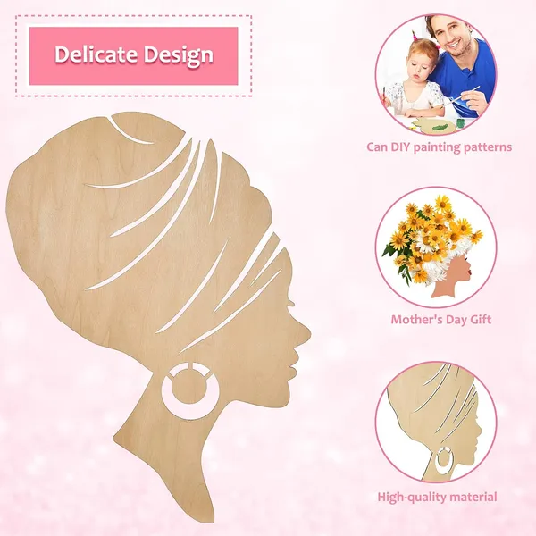 Multicolor_Jetec_2_Pieces_African_Girl_Wooden_Cutouts_Diy_Wooden_Template_Mother_And_Child_Wreath_Diy_Template_Head_Wooden_Silhouette_|_For_Diy_Mother'S_Day_Present_Crafts_Wreath_Door_Sign_Wall