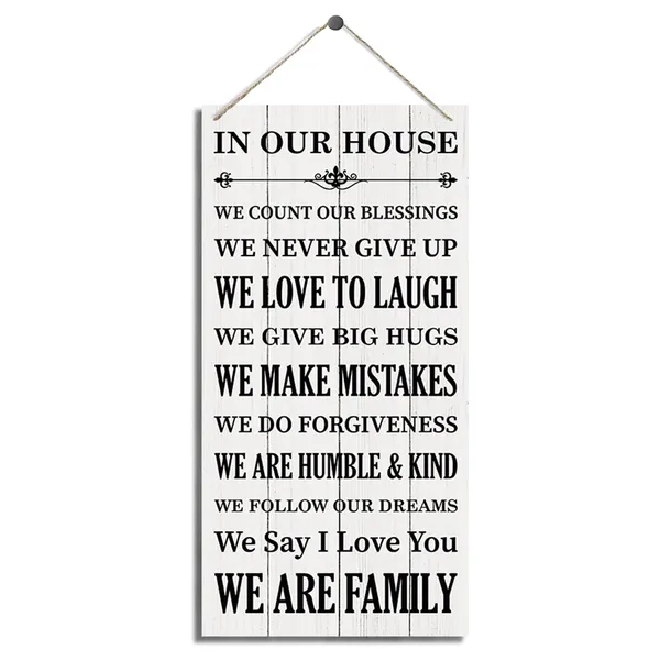 White_In_Our_House_Sign,_We_Are_Family_Sign,_Inspirational_Wood_Sign,_Hanging_Printed_Wooden_Plaque_Decor,_Family_Room_Decor,_Home_Decor_|_For_Front_Door,_Porch_Decor,_Living_Room_Decor,_Housewarming_Decor