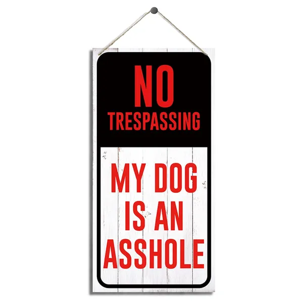 Multicolor_No_Trespassing_Signs,_My_Dog_Is_An_Sign,_Funny_Private_Property_Signs,_Decorative_Wood_Hanging_Wood_Plaque,_Decoration_|_For_Garden_Yard_Home,_Farmhouse_Wood_Sign_|_For_Indoor/Outdoor_Use