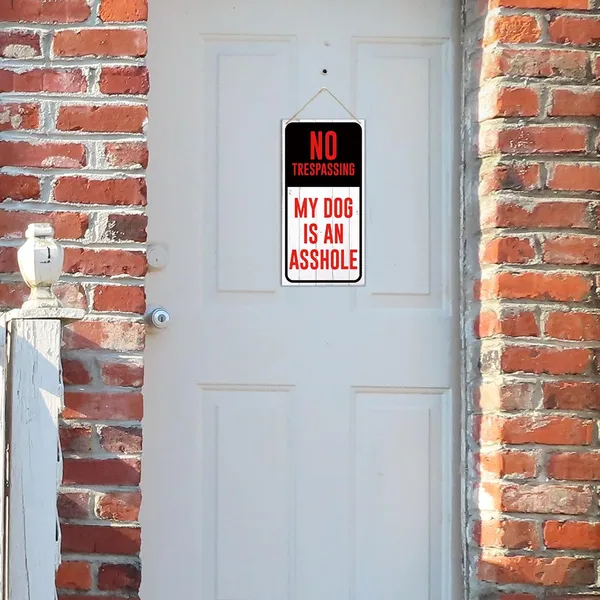 Multicolor_No_Trespassing_Signs,_My_Dog_Is_An_Sign,_Funny_Private_Property_Signs,_Decorative_Wood_Hanging_Wood_Plaque,_Decoration_|_For_Garden_Yard_Home,_Farmhouse_Wood_Sign_|_For_Indoor/Outdoor_Use