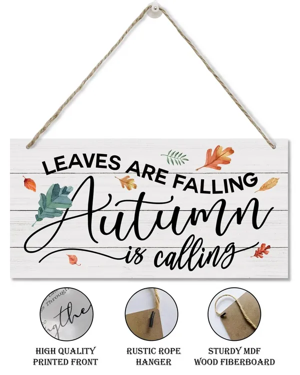 White_Thanksgiving_Decor,_Decorative_Wood_Hanging_Wood_Plaque,_Rustic_Wood_Sign,_Autumn_Hanging_Decoration,_Fall_Season_Home_Decor,_Housewarming_Decor,_Fall_Gift_Ideas,_Leaves_Are_Falling_Autumn_Is_Calling