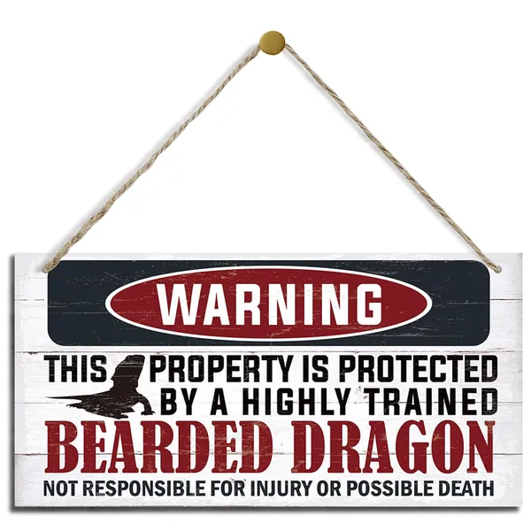Multicolor_Funny_Warning_Signs,_The_Property_Is_Protected_By_Highly_Trained_Bearded_Dragon_Sign,_Decorative_Wood_Hanging_Wood_Plaque,_Warning_Wood_Sign_|_For_Indoor_Outdoor_Use,_Door_Gate_Hanger,_House_Decor