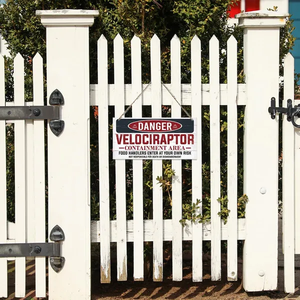 Multicolor_Warning_Signs,_Danger_Velociraptor_Containment_Area_Sign,_Dinosaur_Park_Decor,_Decorative_Wood_Hanging_Wood_Plaque,_Farmhouse_Wood_Decor_Indoor_Outdoor,_Warning_Door_Gate_Hanger,_Novelty_Warning_Sign