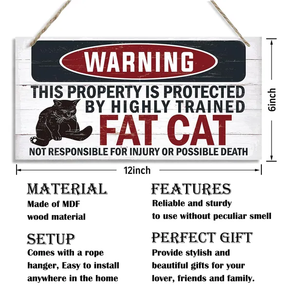 Multicolor_Funny_Warning_Signs,_The_Property_Is_Protected_By_Highly_Trained_Fat_Cat_Sign,_Decorative_Wood_Hanging_Wood_Plaque,_Cute_Cat_Door_Sign,_Cat_Owner_Home_Decor,_Front_Door_Decor_|_For_Porch