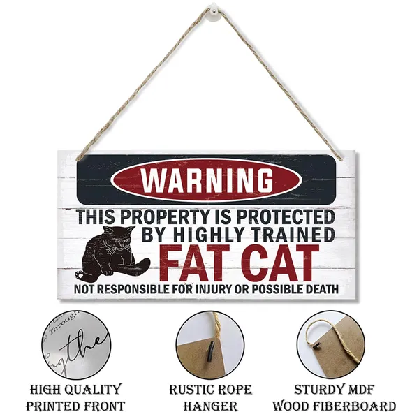 Multicolor_Funny_Warning_Signs,_The_Property_Is_Protected_By_Highly_Trained_Fat_Cat_Sign,_Decorative_Wood_Hanging_Wood_Plaque,_Cute_Cat_Door_Sign,_Cat_Owner_Home_Decor,_Front_Door_Decor_|_For_Porch