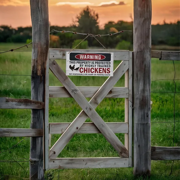 White_Funny_Warning_Signs,_The_Property_Is_Protected_By_Highly_Trained_Chicken_Sign,_Decorative_Wood_Hanging_Wood_Plaque,_Farmhouse_Home_Garden_Yard_Decor,_Door_Gate_Hanger,_Chicken_Farm_Decor