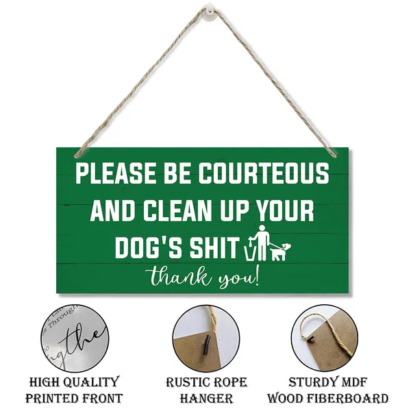 White_Warning_Signs,_Funny_Dog_Lawn_Sign,_Decorative_Wood_Hanging_Wood_Plaque,_No_Dog_Poop_Signs_|_For_Neighborhood_Or_Public_Decor_Outside,_Please_Be_Courteous_And_Clean_Up_Your_Dog'S_Sign