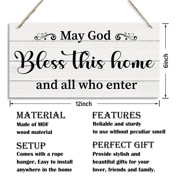 White_May_God_Bless_This_Home_And_All_Who_Enter_Sign,_Welcome_Decor,_Hanging_Printed_Wooden_Plaque_Decor,_Front_Door_Decor_|_For_Porch,_Rustic_Door_Sign,_Farmhouse_Home_Decor,_Housewarming_Decor