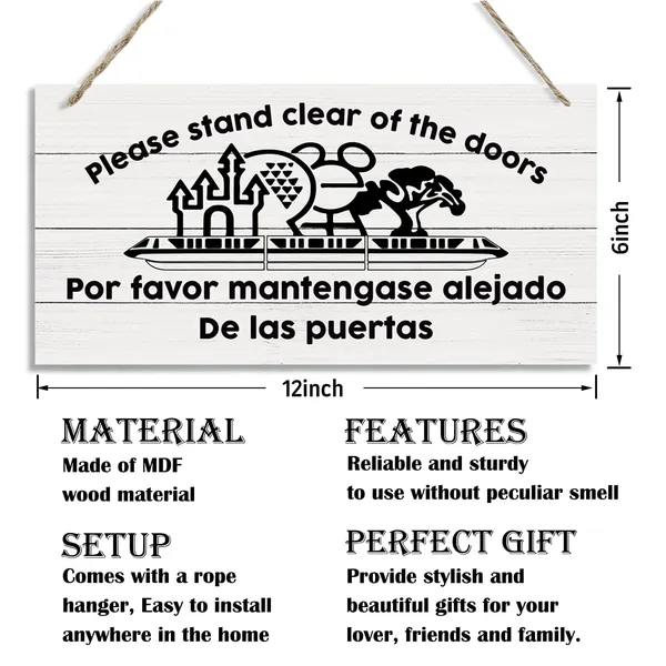 White_Please_Stand_Clear_Of_The_Doors_Sign,_Inspirational_Wood_Sign,_Hanging_Printed_Wooden_Plaque_Decor,_Funny_Door_Hanger,_Humorous_Home_Decor_|_For_Front_Door_Porch,_Rustic_Hanging_Decor_Outdoor