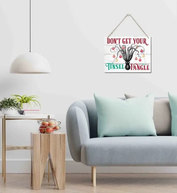 White_Beach_Christmas_Wooden_Door_Hanging_Sign,_Don'T_Get_Your_Tinsel_In_A_Tangle",_Merry_Christmas_Sign,_Beach_House_Christmas_Decor,_Christmas_Party_Supplies_Favors,_Funny_Christmas_Gift_10_X_7.8_In